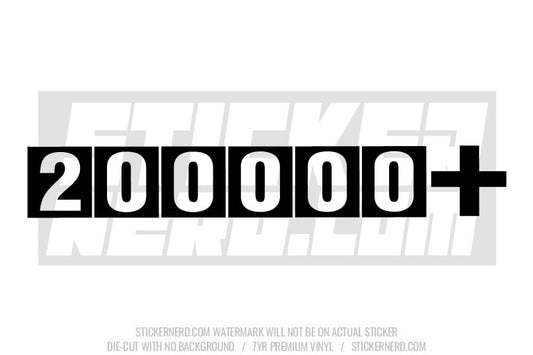 200000 + Windshield Sticker - Decal - STICKERNERD.COM