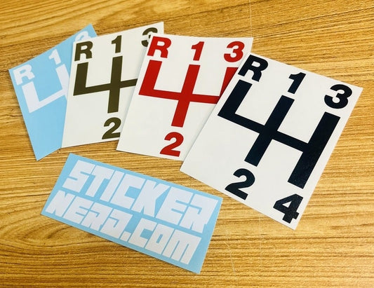 4 Speed Shift Decal - STICKERNERD.COM