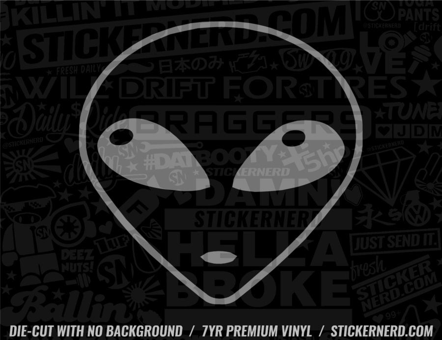 Alien Head Sticker - Decal - STICKERNERD.COM