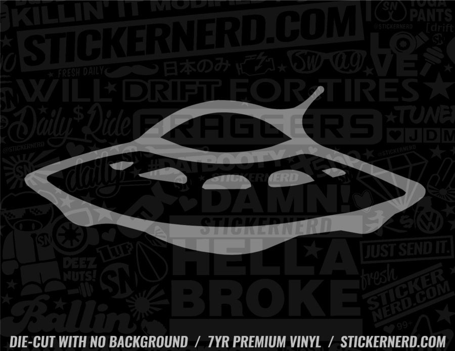 Alien Space Ship Sticker - Decal - STICKERNERD.COM