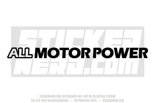 All Motor Power Windshield Sticker - Decal - STICKERNERD.COM