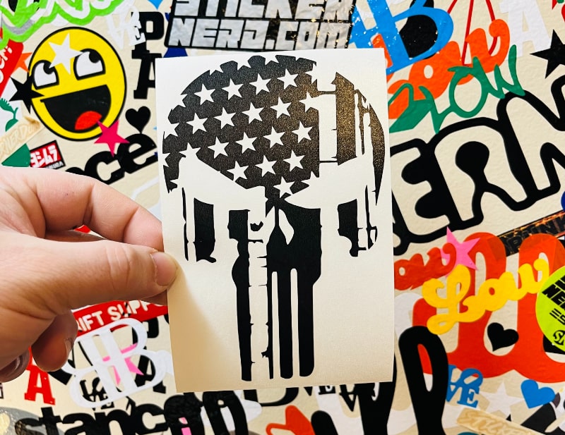 America Flag Skull Decal - STICKERNERD.COM