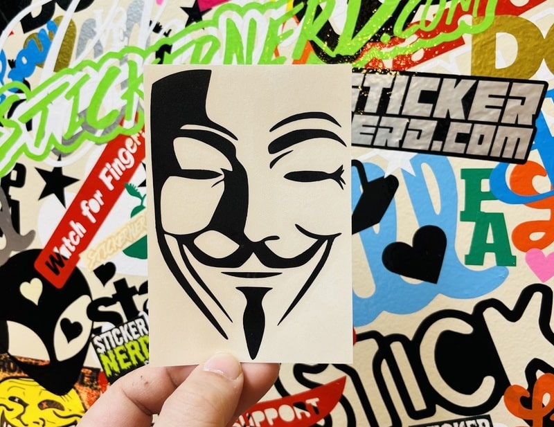 Anonymous Mask Sticker - Window Decal - STICKERNERD.COM