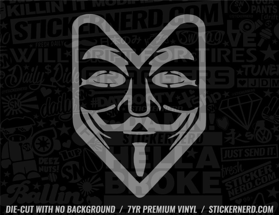 Anonymous Mask Sticker - Decal - STICKERNERD.COM