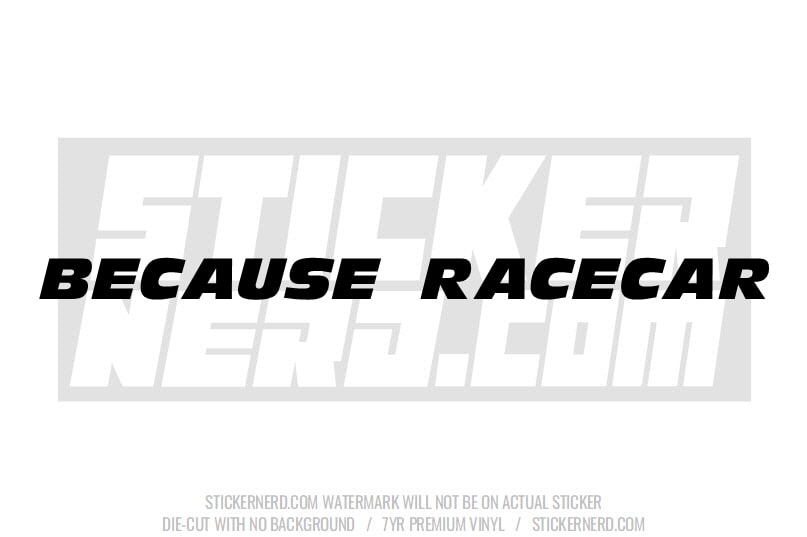 Because Race Car Windshield Sticker - Window Decal - STICKERNERD.COM