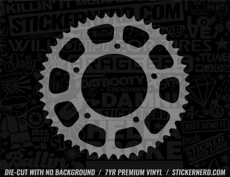 Bike Sprocket Sticker - Decal - STICKERNERD.COM