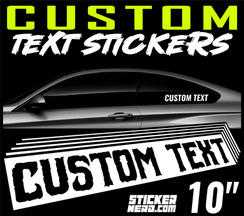 10" Custom Text Stickers - Decal - STICKERNERD.COM