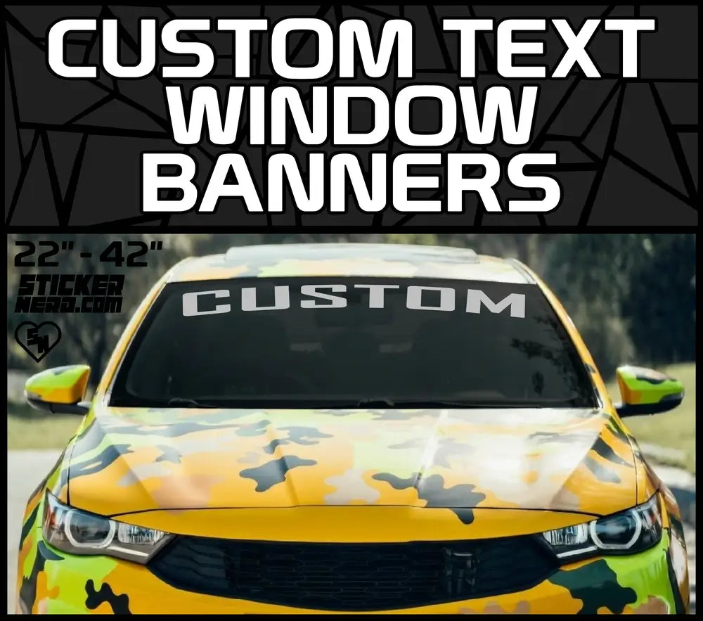 Custom Text Window Banners - Design Custom Window Stickers And Decals Online