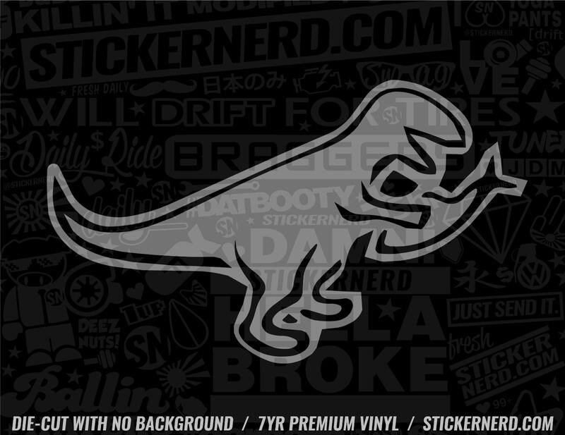 Dinosaur Eating Jesus Fish Sticker - Window Decal - STICKERNERD.COM