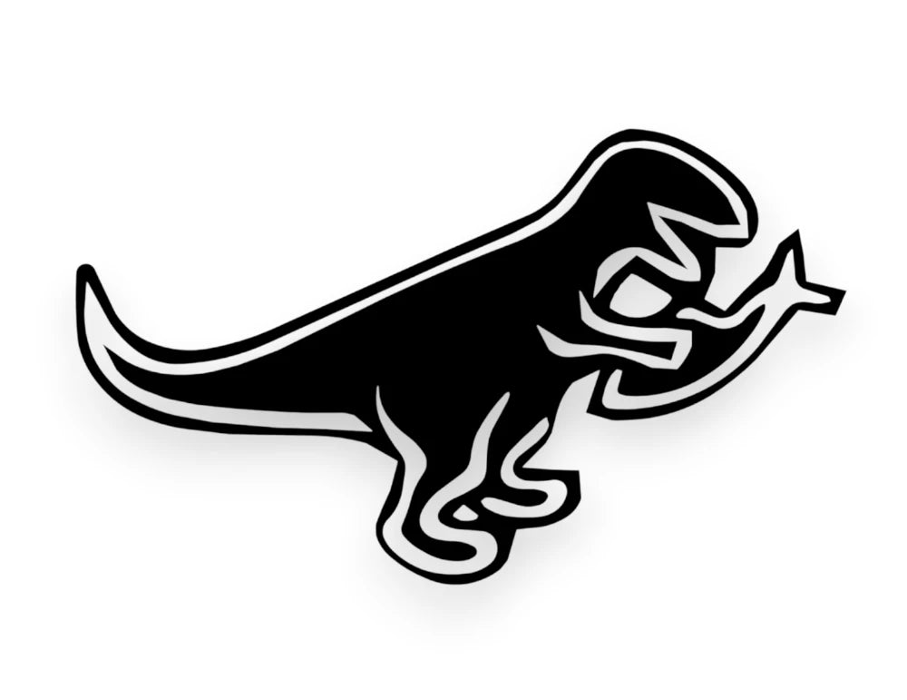 Dinosaur Eating Jesus Fish Sticker - Window Decal - STICKERNERD.COM