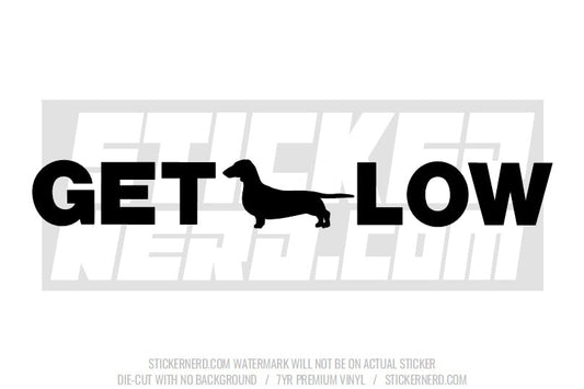 Get Low Dachshund Windshield Sticker - Decal - STICKERNERD.COM