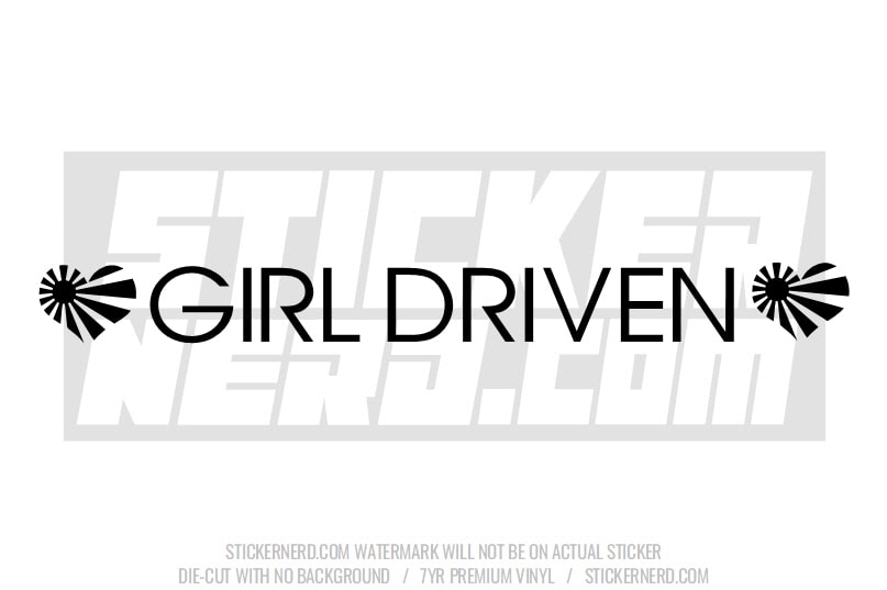 Girl Driven Heart Windshield Sticker - Window Decal - STICKERNERD.COM