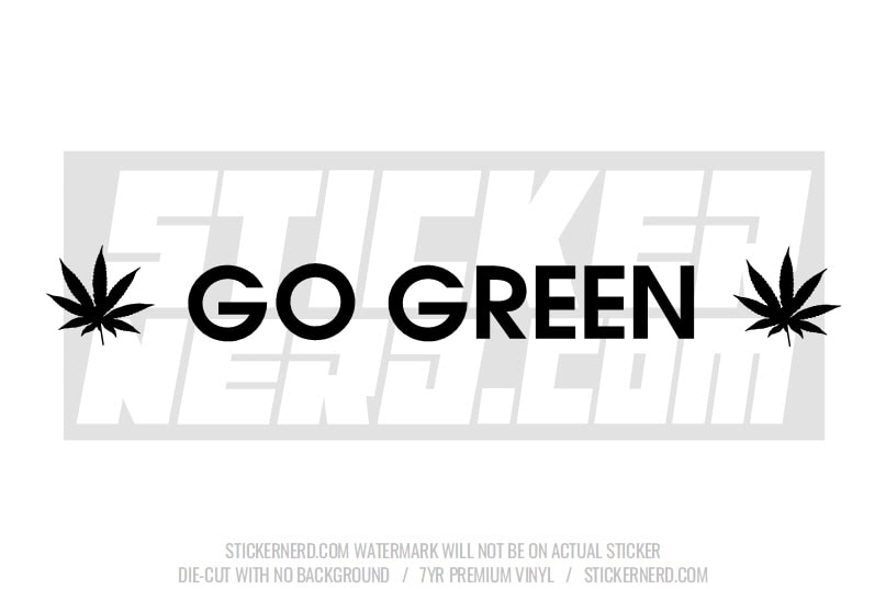 Go Green Leaf Windshield Sticker - Window Decal - STICKERNERD.COM
