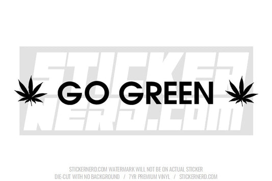 Go Green Leaf Windshield Sticker - Window Decal - STICKERNERD.COM