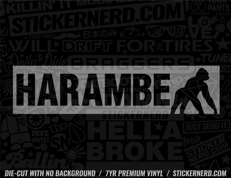 Harambe Sticker - Window Decal - STICKERNERD.COM