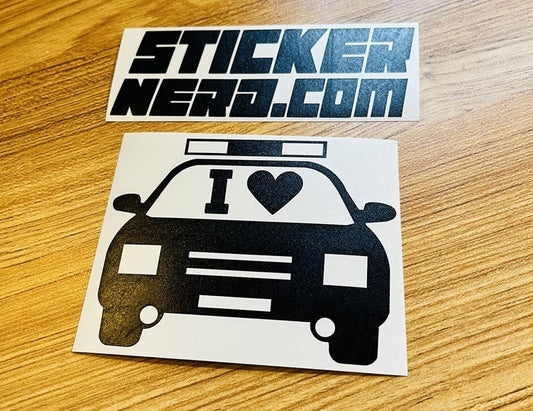 I Heart Cops Sticker - Window Decal - STICKERNERD.COM