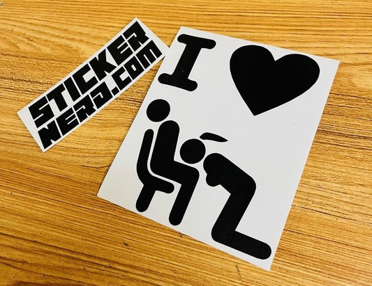 Funny I Heart Head Decal - STICKERNERD.COM