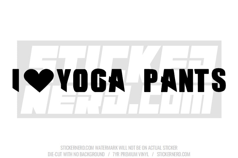I Heart Yoga Pants Windshield Sticker - Window Decal - STICKERNERD.COM