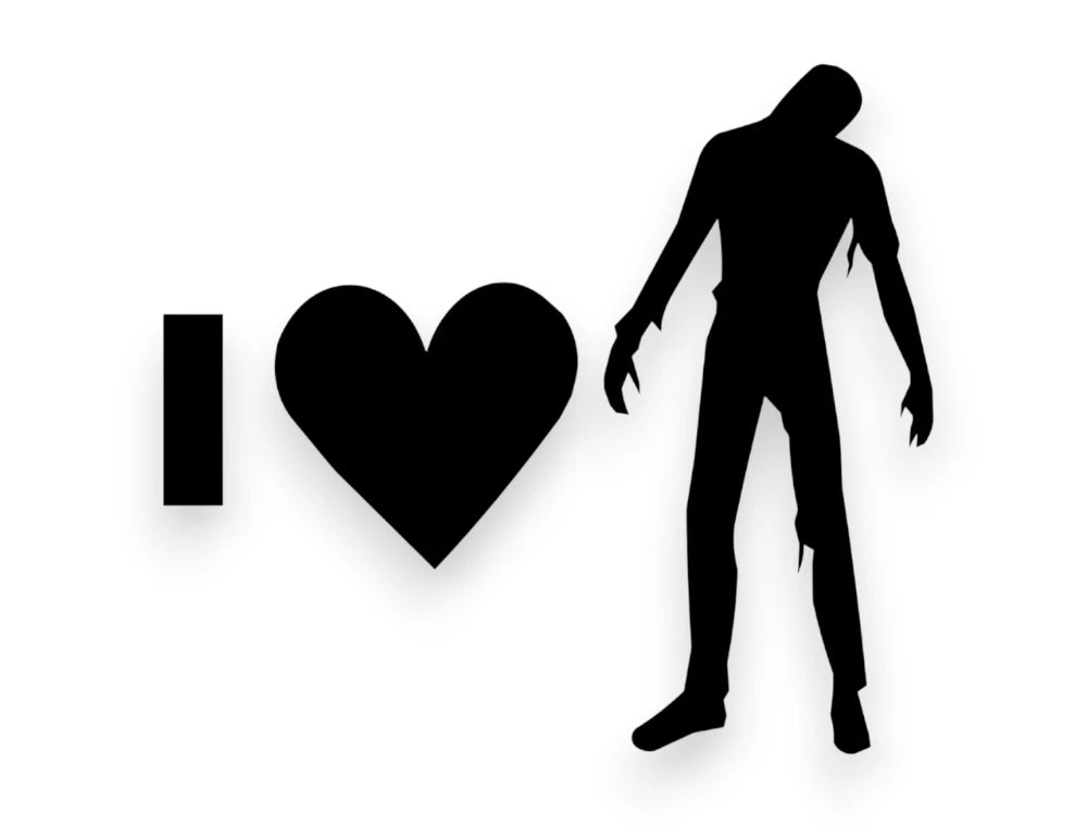 I Heart Zombies Sticker - Window Decal - STICKERNERD.COM