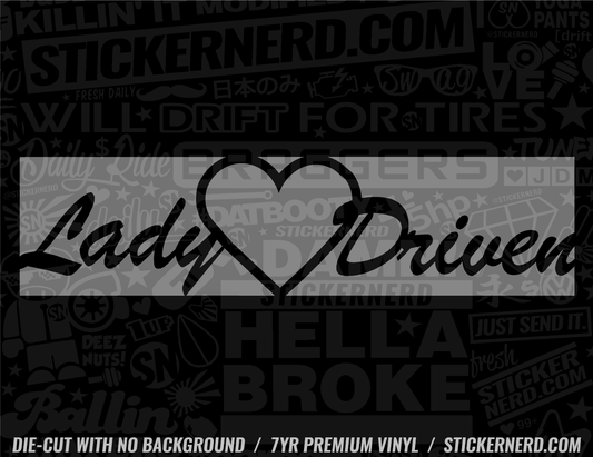 Lady Driven Sticker - Window Decal - STICKERNERD.COM