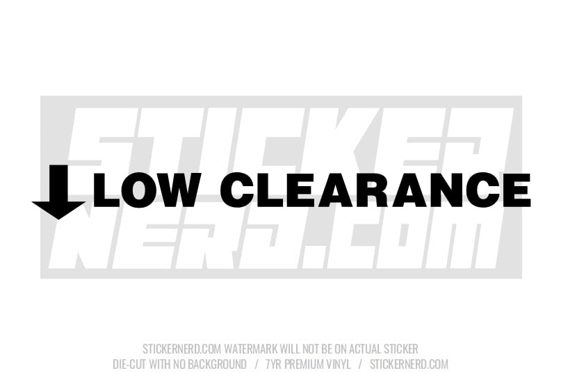 Low Clearance Windshield Sticker