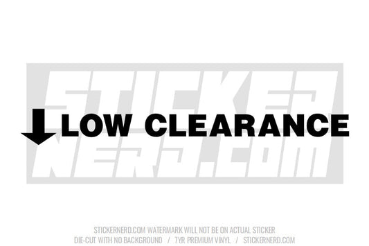Low Clearance Windshield Sticker