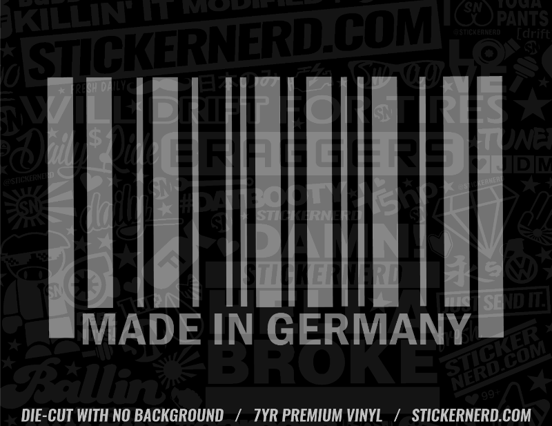 Made In Germany Bar Code Sticker - Window Decal - STICKERNERD.COM