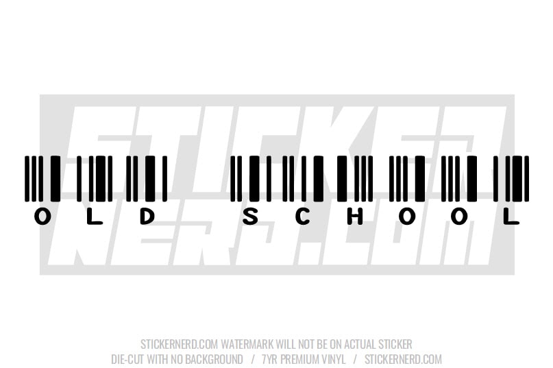 Old School Bar Code Windshield Sticker