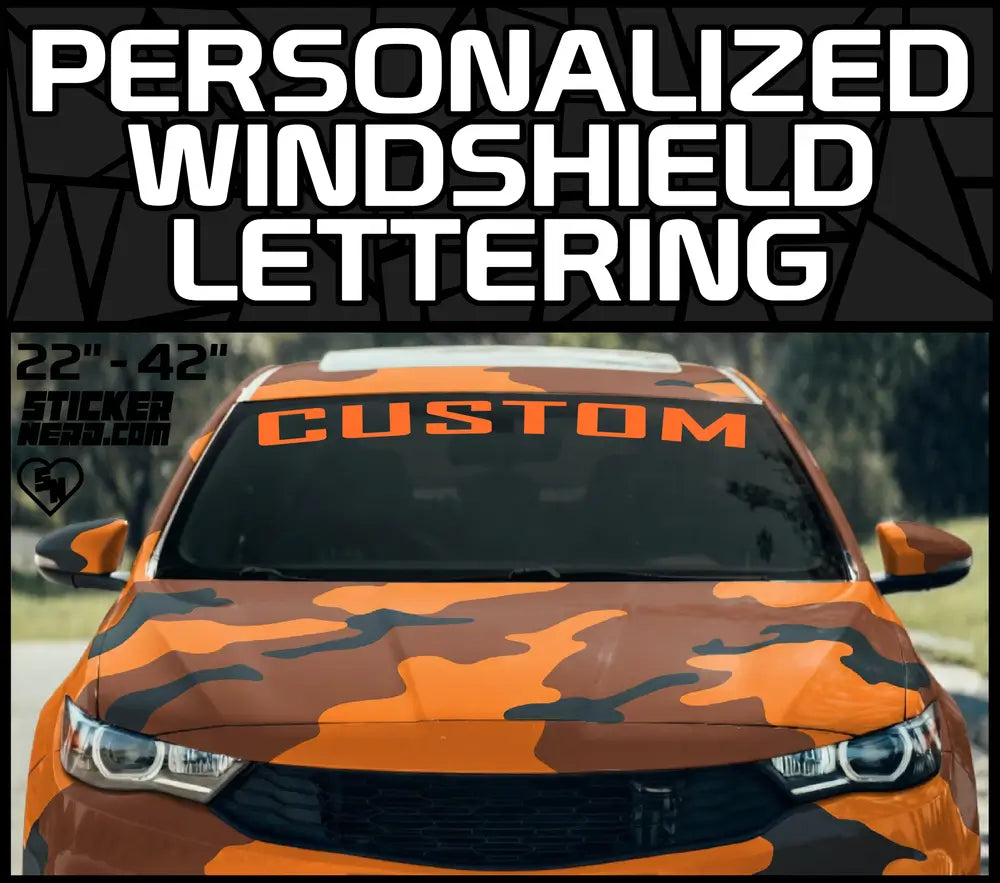 Personalized Windshield Lettering - Vinyl Window Banners - Car Stickers And Decals