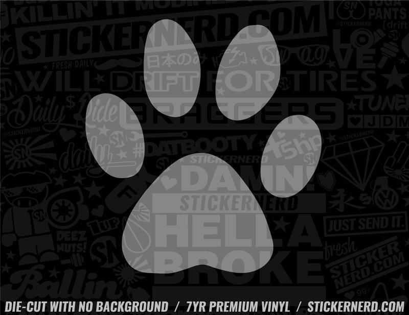 Dog Paw Print Sticker - Window Decal - STICKERNERD.COM