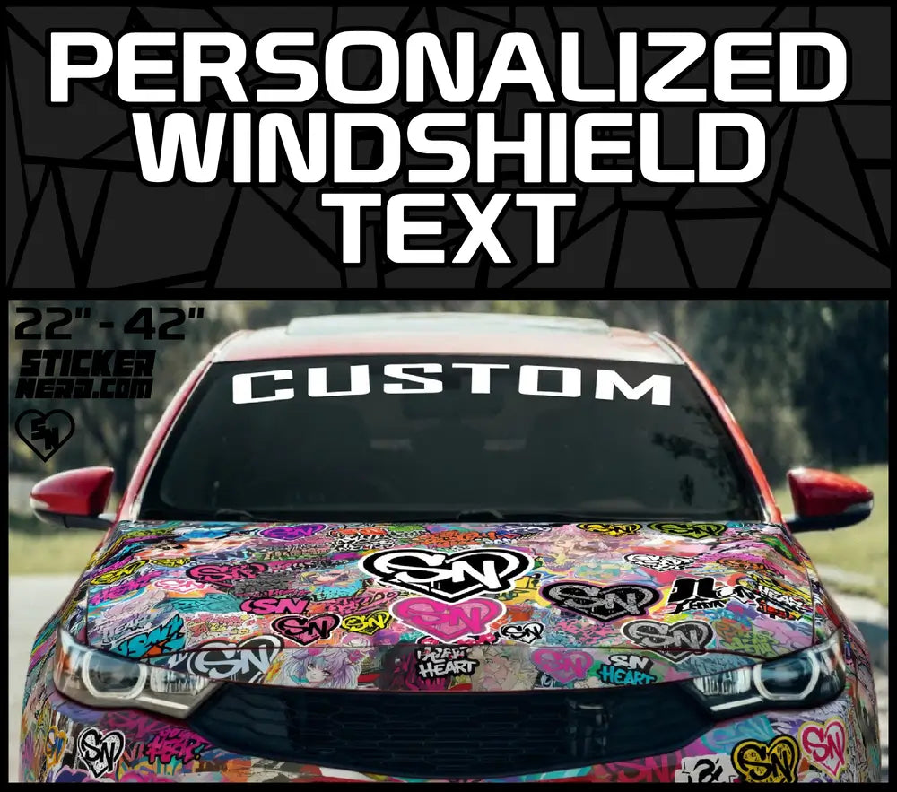 Personalized Windshield Text Stickers - Custom Windshield Banners And Decals