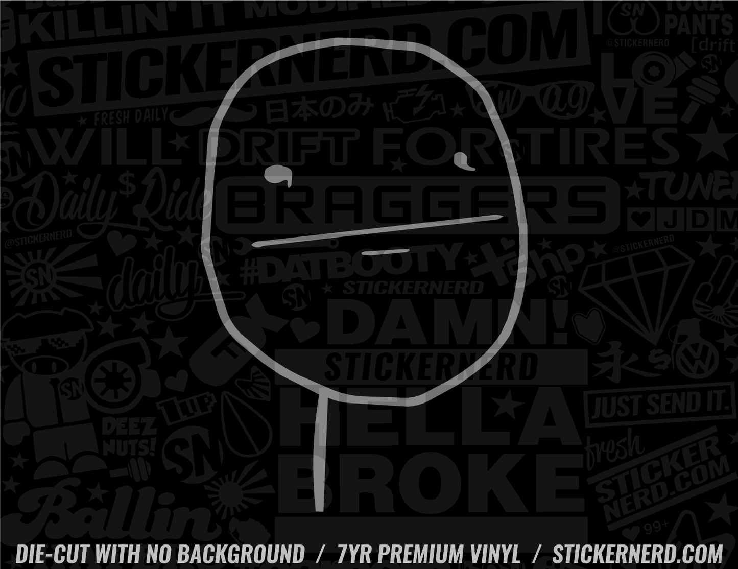 Poker Face Meme Sticker - Decal - STICKERNERD.COM