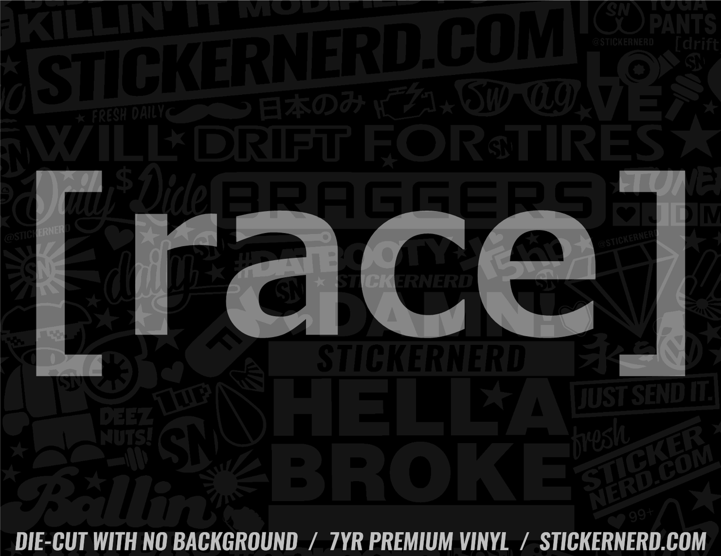 Race Sticker - Window Decal - STICKERNERD.COM