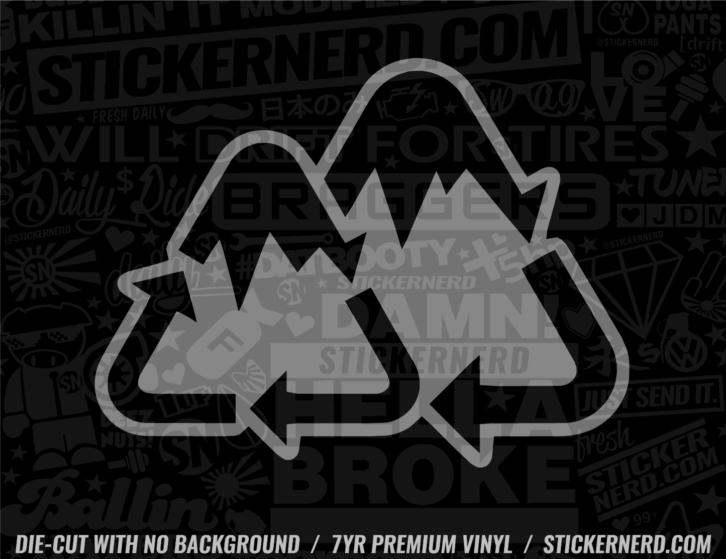 Recycle Signs & Mountains Sticker - Decal - STICKERNERD.COM