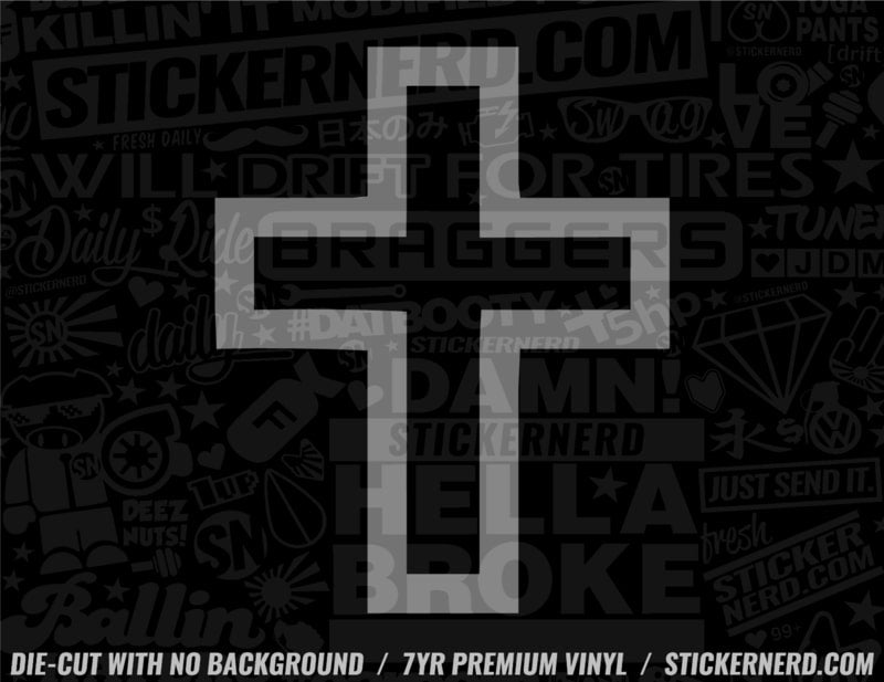 Religious Cross Sticker - Window Decal - STICKERNERD.COM