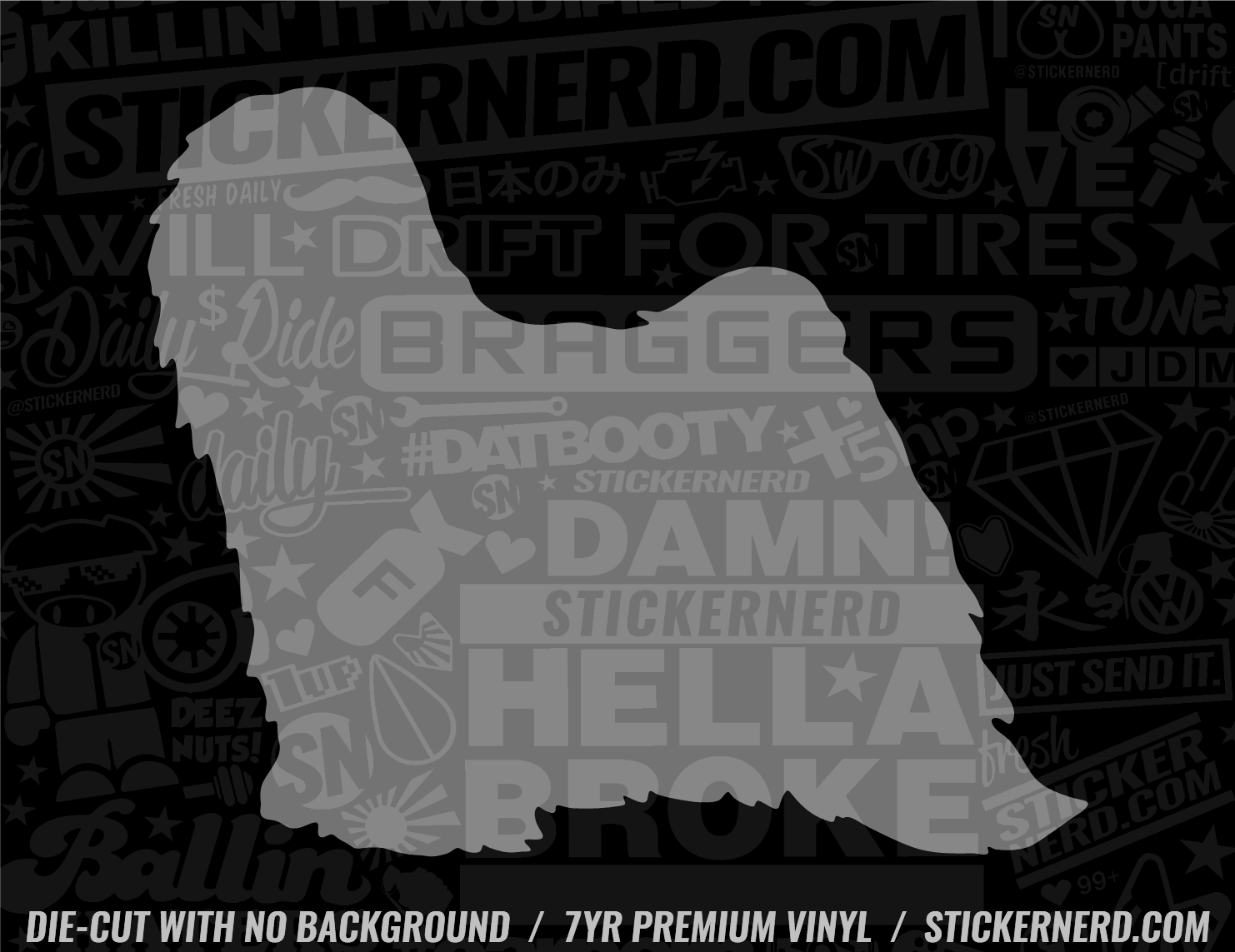 Tibetan Terrier Dog Sticker - Decal - STICKERNERD.COM