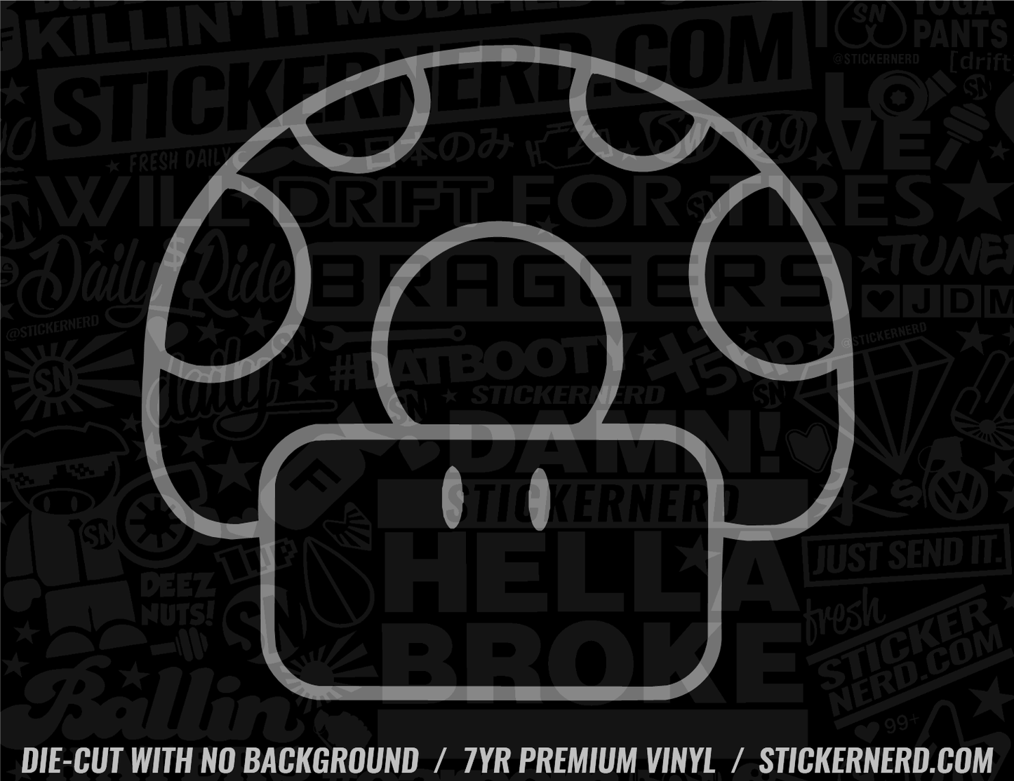 Video Game Mushroom Sticker - Window Decal - STICKERNERD.COM