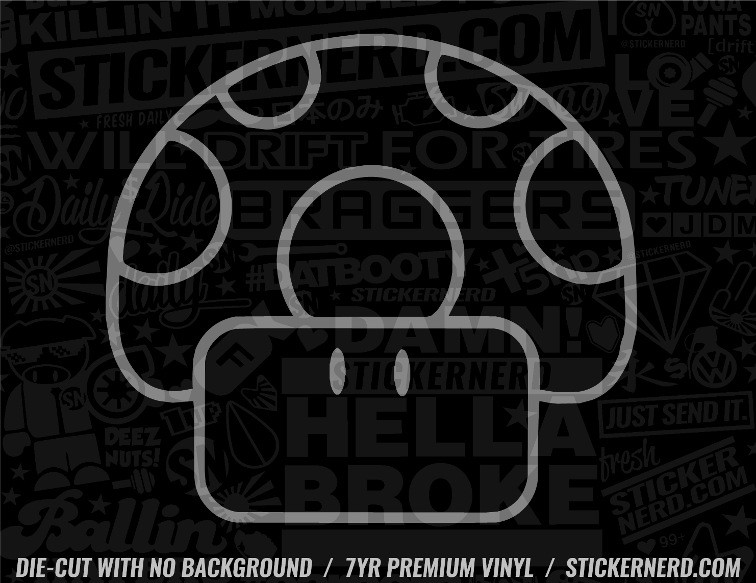 Video Game Mushroom Sticker - Window Decal - STICKERNERD.COM