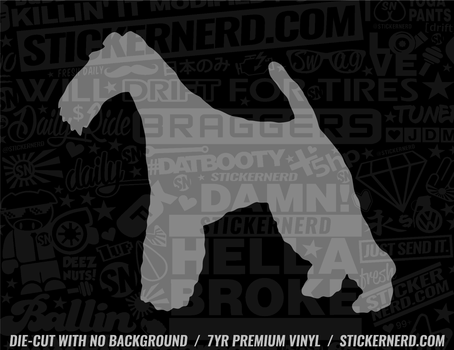 Wire Fox Terrier Dog Sticker - Window Decal - STICKERNERD.COM