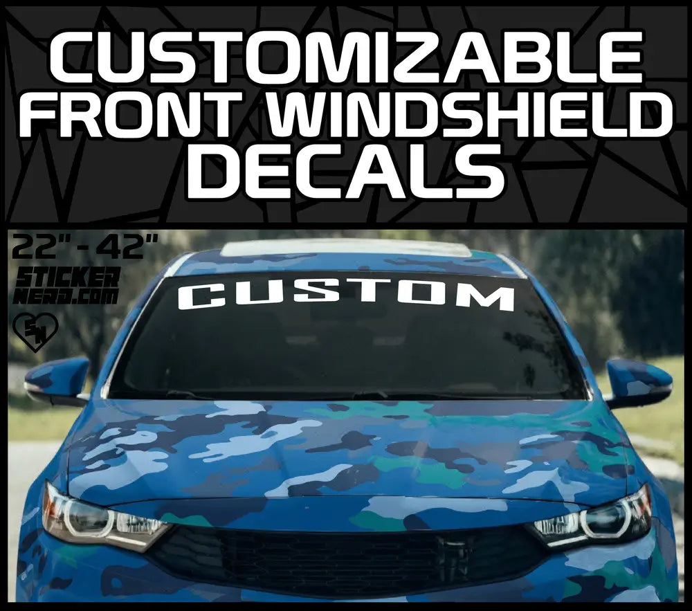 Customizable Front Windshield Decals - Custom Windshield Stickers And Banners