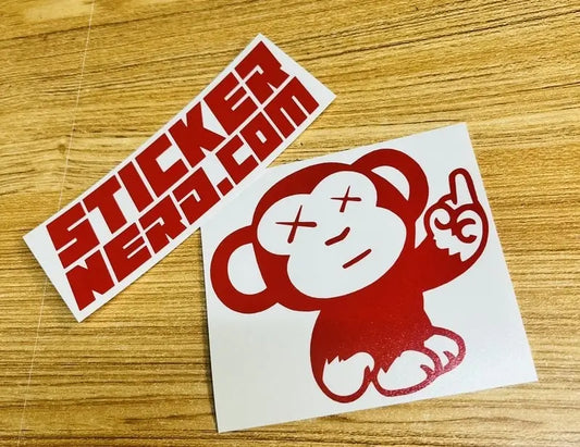 Monkey Middle Finger Sticker - Funny Decal