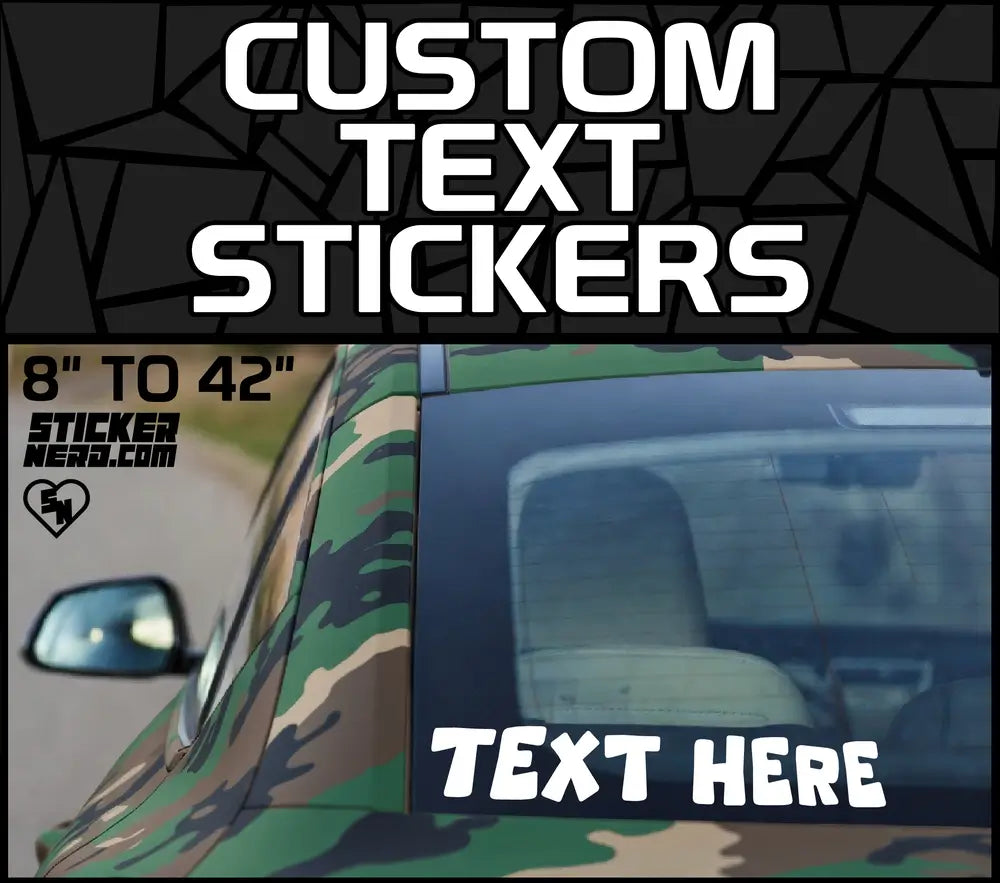 Custom Text Stickers - Personalized Window Decals - STICKERNERD