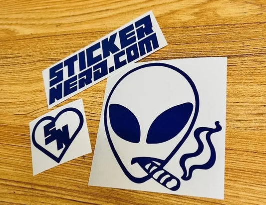 Stoner Alien Sticker - Funny Window Decal