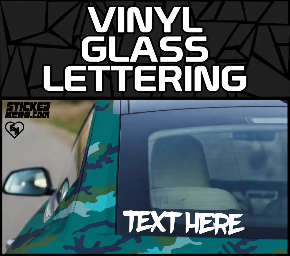 Vinyl Glass Lettering Stickers - Car Window Decals