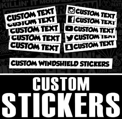 CUSTOM STICKERS - WINDSHIELD BANNERS DECALS - PERSONALIZED STICKER ...