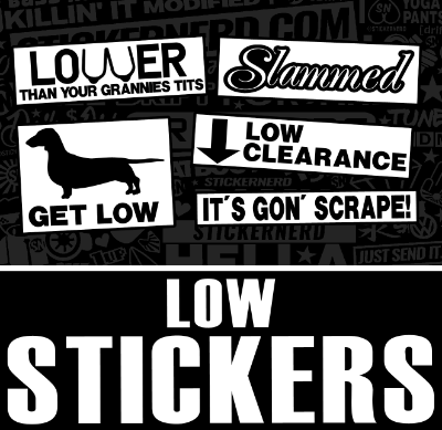 SLAMMED WINDOW STICKERS DECALS - LOWERED - STICKERNERD.COM