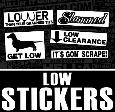 SLAMMED WINDOW STICKERS DECALS - LOWERED - STICKERNERD.COM