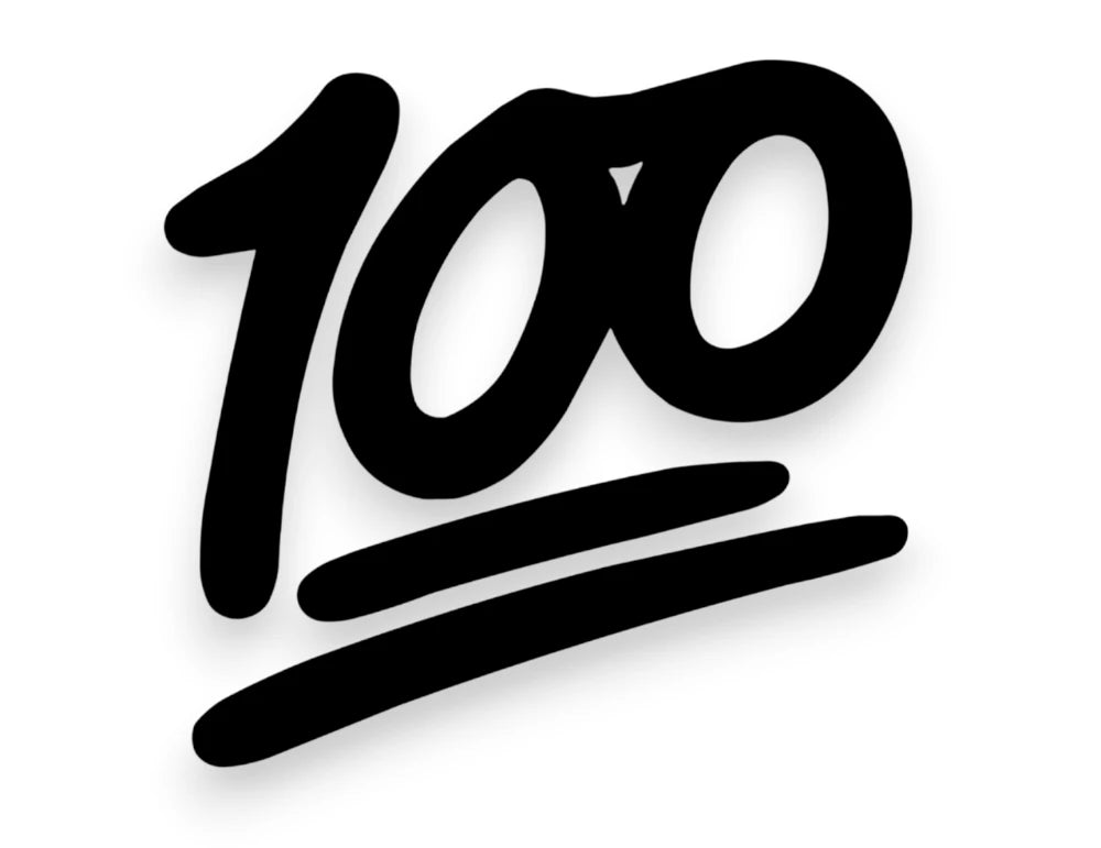 100 Emoji Sticker - Funny Decal - STICKERNERD.COM