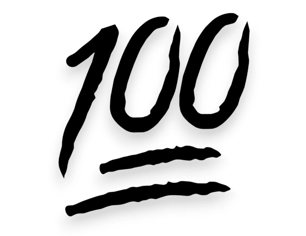 100 Emoji Sticker - Funny Decal - STICKERNERD.COM