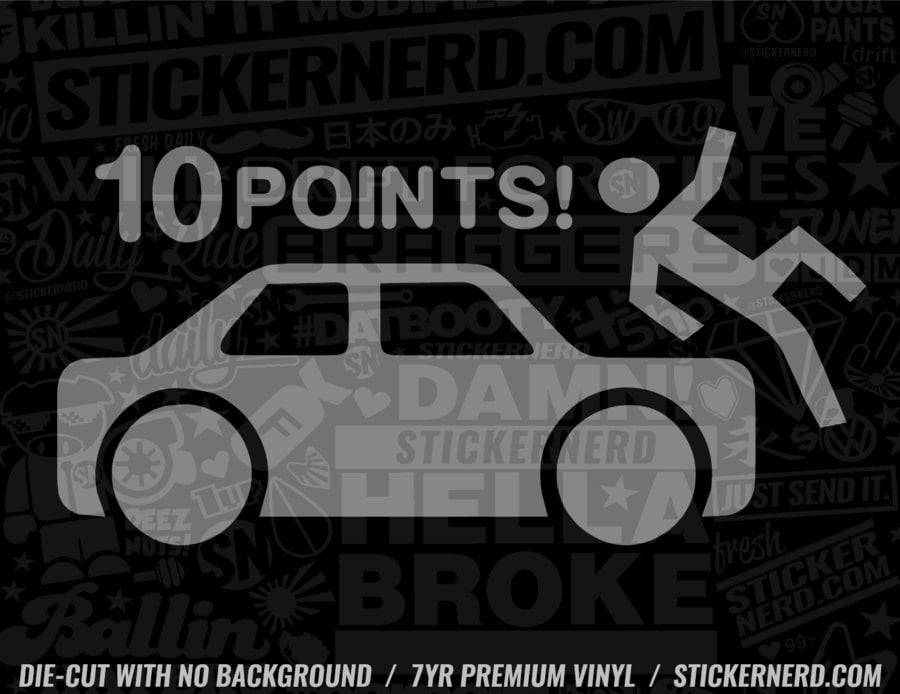 10 Points Sticker - Car Bad Driver Game Funny Stickers Indoor Outdoor ...